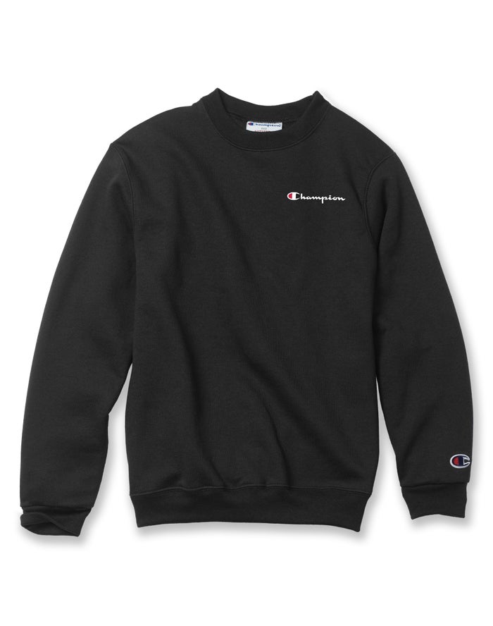 Champion Double Dry Script Logo Sweatshirt Meisjes - Zwart - Belgie 0217NQEDW